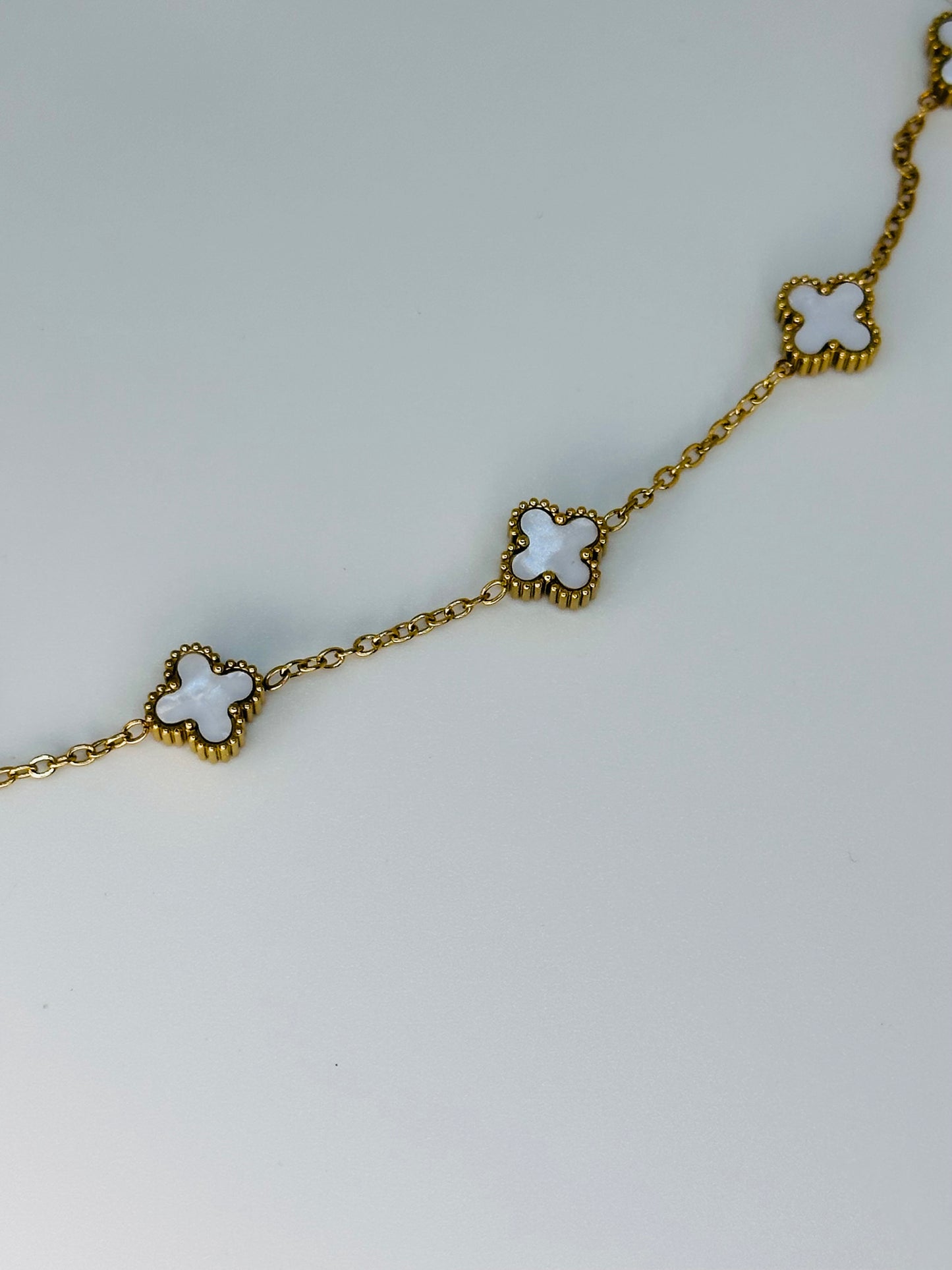 White Mini Clover Bracelet