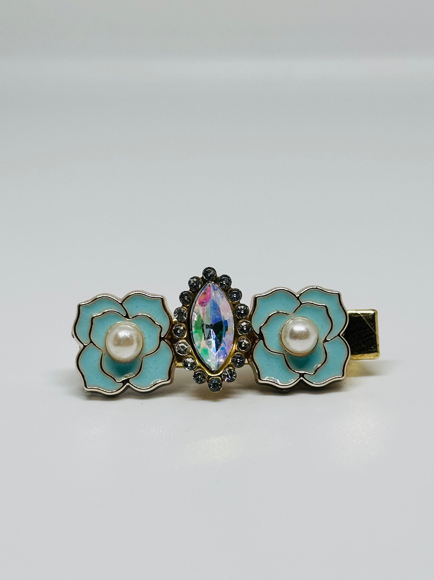 Aqua Rose Hairpins