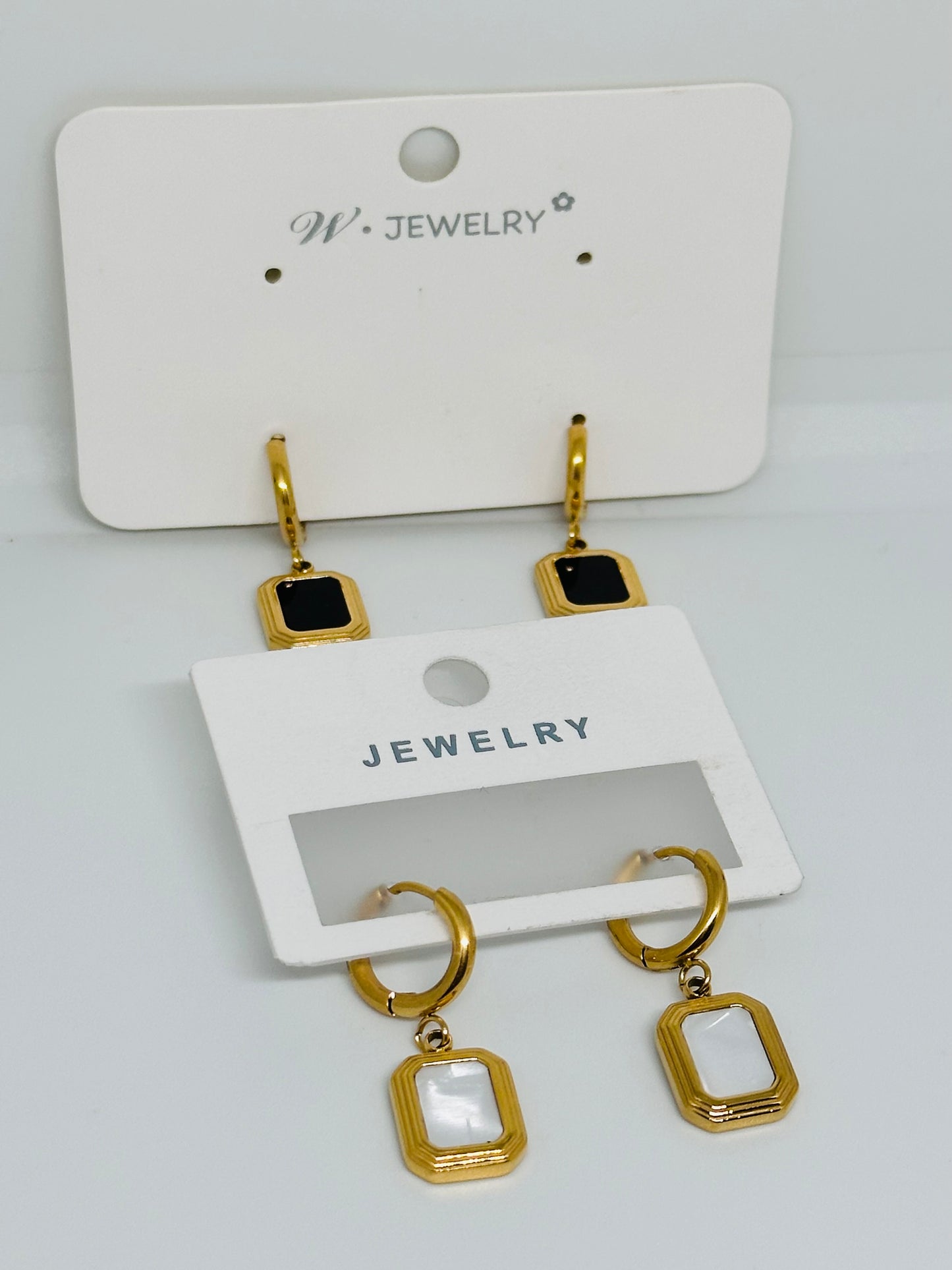Roche White Earrings