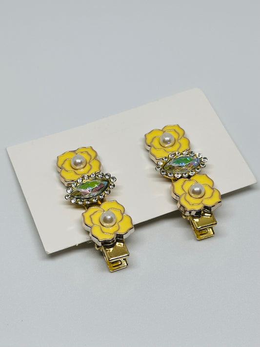 Yellow Rose Hairpins