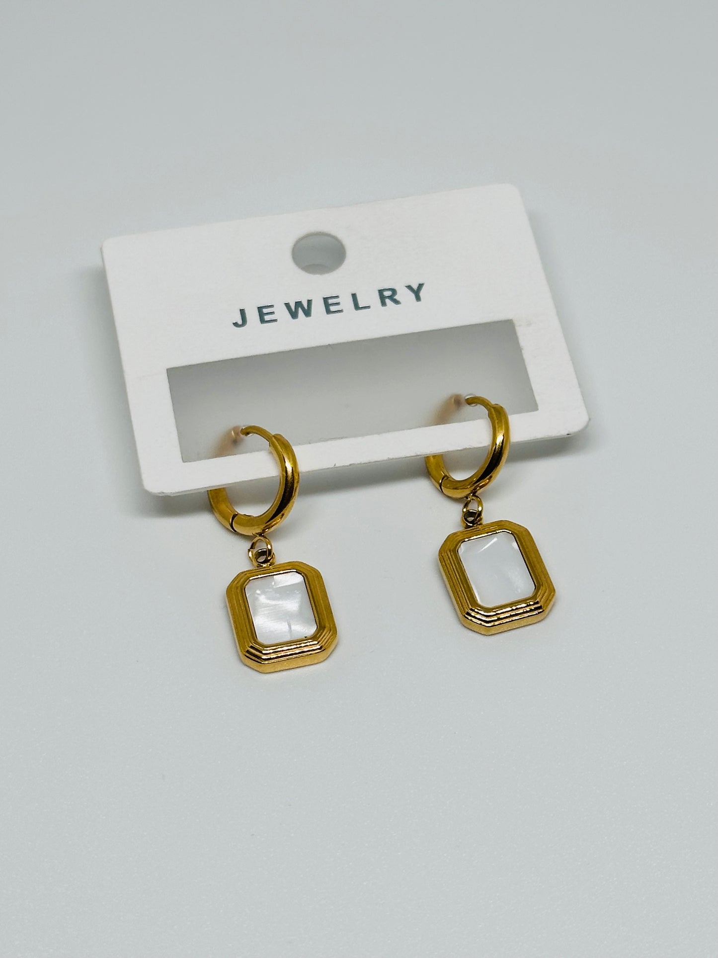 Roche White Earrings
