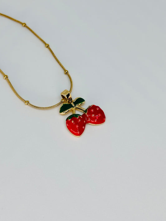 Beaded Strawberry Necklace